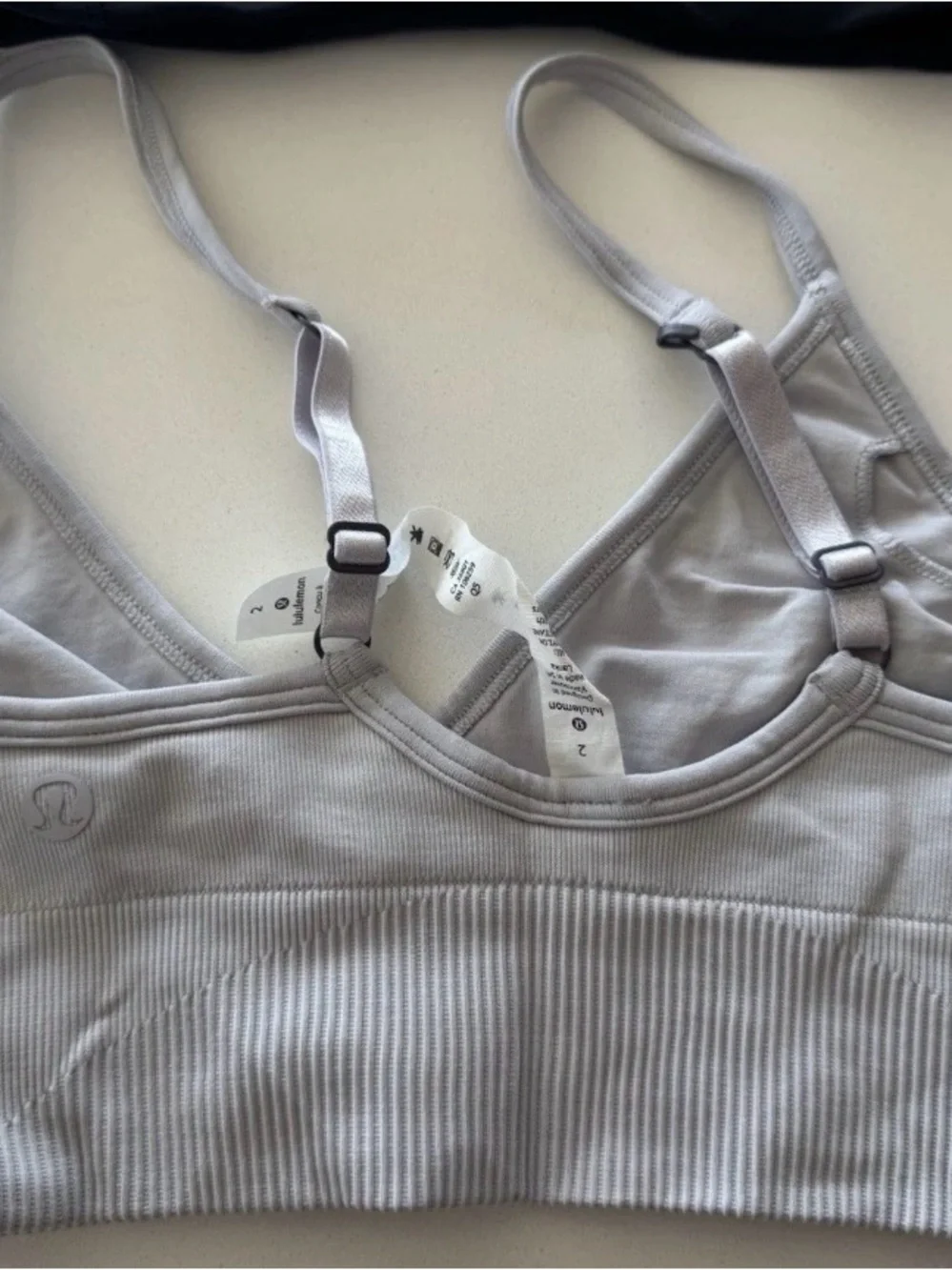 lululemon athletica Black & Light Gray Dual Strappy Sports Bras